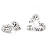 Crystal Brass Chain Cufflinks for Mens Jewelry Top Cuff Links Man Wedding Z559