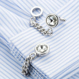 Crystal Brass Chain Cufflinks for Mens Jewelry Top Cuff Links Man Wedding Z559