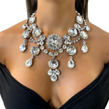 Crystal Bridal Jewelry Rhinestone Choker Water Drop Necklace