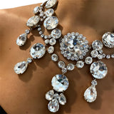 Crystal Bridal Jewelry Rhinestone Choker Water Drop Necklace