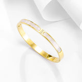 Crystal CZ Shell Bangle Bracelet Wedding Jewelry Gift