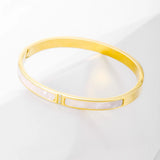 Crystal CZ Shell Bangle Bracelet Wedding Jewelry Gift