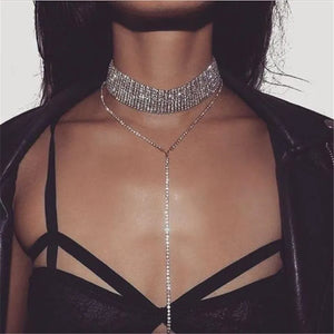 Crystal Choker Necklaces Rhinestone Statement Jewelry