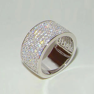 Geometric CZ Band Bridal Wedding Ring Gorgeous Jewelry