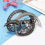 Crystal Eye Flower Moon Barrette Hairgrips For Women