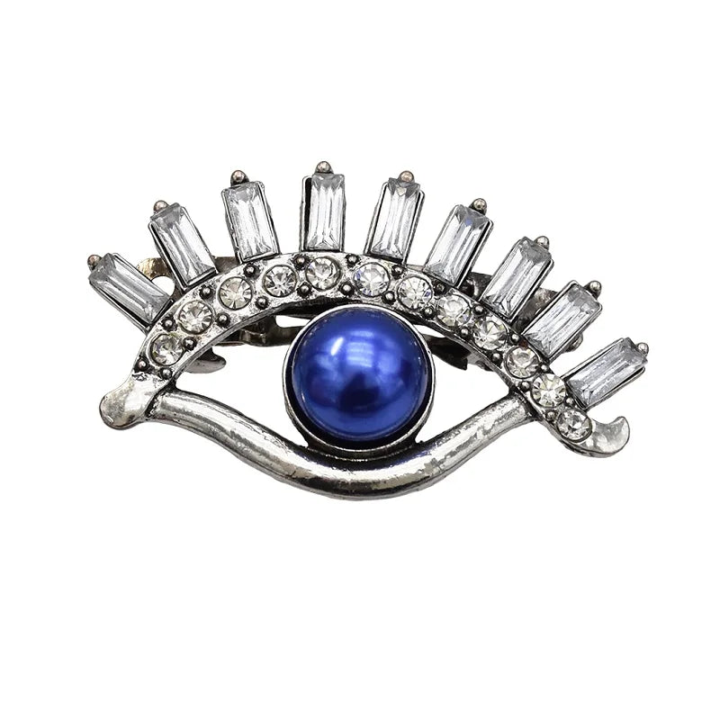 Crystal Eye Flower Moon Barrette Hairgrips For Women