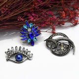 Crystal Eye Flower Moon Barrette Hairgrips For Women