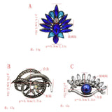 Crystal Eye Flower Moon Barrette Hairgrips For Women