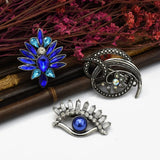 Crystal Eye Flower Moon Barrette Hairgrips For Women