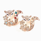 Crystal Fox Brooches Rhinestone Jewelry Animal Pin Clothing Accessories