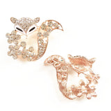 Crystal Fox Brooches Rhinestone Jewelry Animal Pin Clothing Accessories