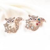 Crystal Fox Brooches Rhinestone Jewelry Animal Pin Clothing Accessories