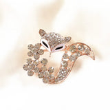 Crystal Fox Brooches Rhinestone Jewelry Animal Pin Clothing Accessories