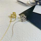French Pearl Tassel Earrings Non-Pierced Ear Cuff for Women