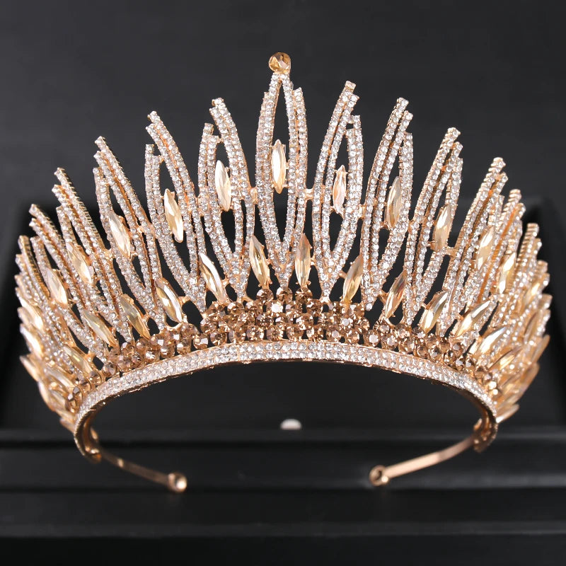 Crystal Big Crown Tiara Queen Beauty Pageant Prom Crowns Tiaras