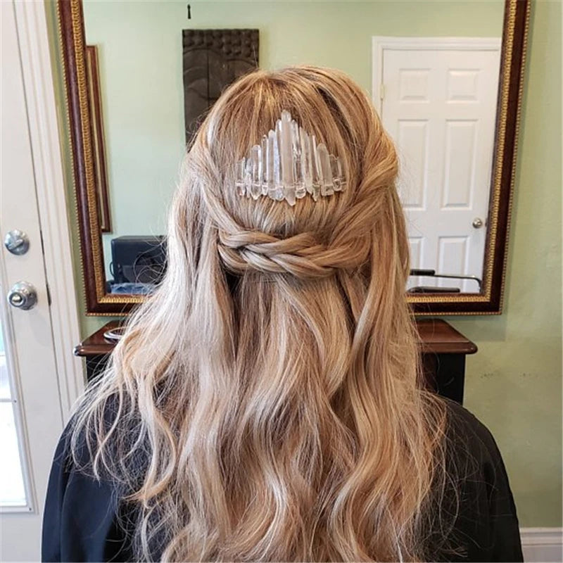 Crystal Hairpin Women Hair Comb Headdress Prom Bridal Wedding Crown Accessories