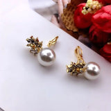 Crystal Zircon Peacock Clip Earrings for Women Girl Party