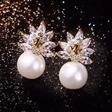 Crystal Zircon Peacock Clip Earrings for Women Girl Party