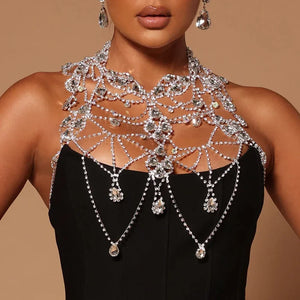 Crystal Hollow Chest Chain Harness Jewelry for Women