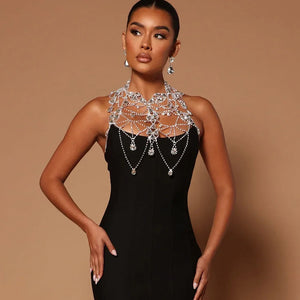 Crystal Hollow Chest Chain Harness Jewelry for Women