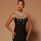 Crystal Hollow Chest Chain Harness Jewelry for Women