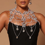 Crystal Hollow Chest Chain Harness Jewelry for Women