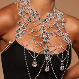 Crystal Hollow Chest Chain Harness Jewelry for Women