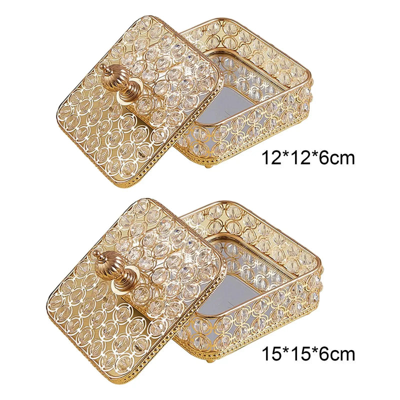 Crystal Jewelry Box Treasure Keepsake Box with Lid Trinket Organizer