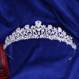 Crystal Leaf Bridal Jewelry Set Rhinestone Crown Necklace Earring