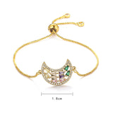 Crystal Moon Cz Bracelet 18K Women Bracelet Bangle Adjustable