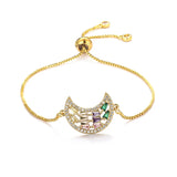 Crystal Moon Cz Bracelet 18K Women Bracelet Bangle Adjustable