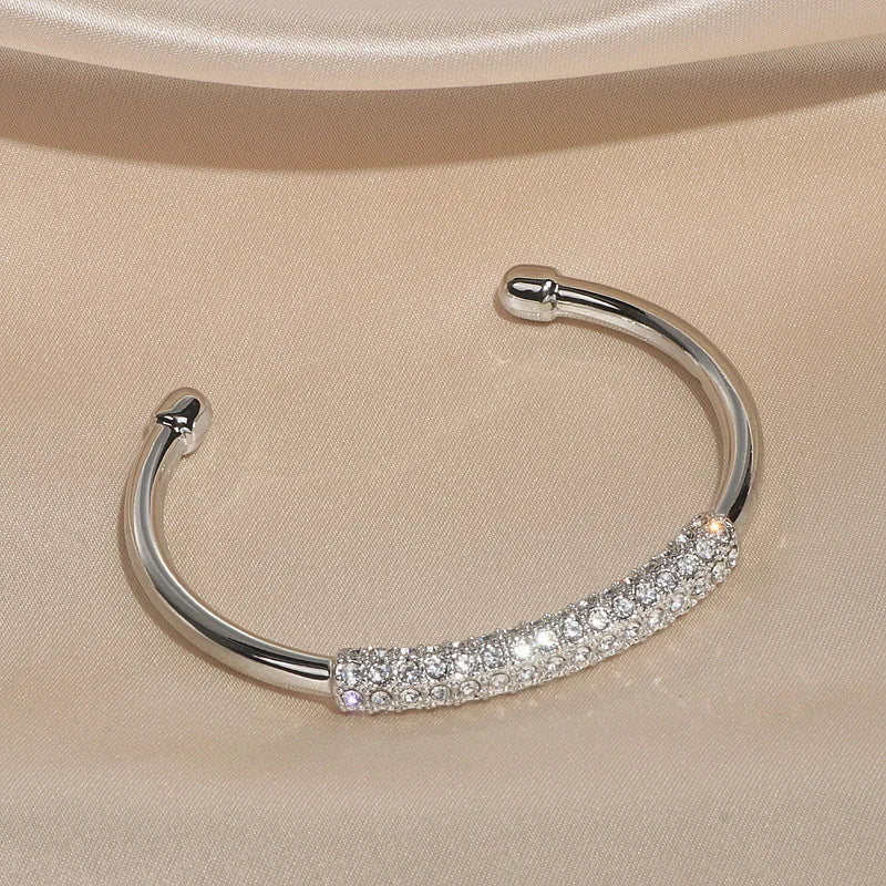 Crystal Open Bangles & Bracelets for Women Wedding Jewelry