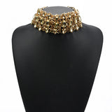 Rhinestone Choker Necklace Big Bib Collar Statement Wedding Jewelry