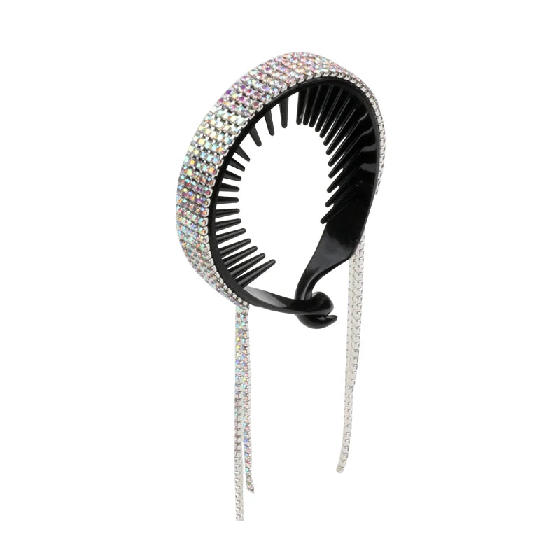 Crystal Rhinestone Hair Claw Tassel Wedding Bridal Hairpins Barrettes Hair Clips