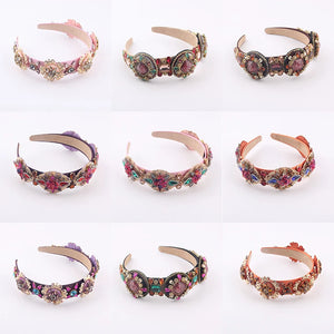 Colorful Crystal Rhinestone Headband Padded Hair Hoop