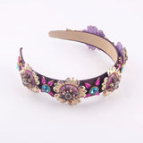 Colorful Crystal Rhinestone Headband Padded Hair Hoop