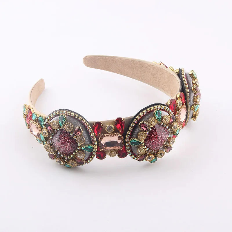 Colorful Crystal Rhinestone Headband Padded Hair Hoop