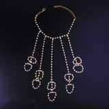 Crystal Rhinestone Tassel Hand Chain Ring Bracelet Slave Full Fingers Chain