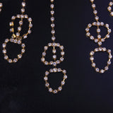 Crystal Rhinestone Tassel Hand Chain Ring Bracelet Slave Full Fingers Chain