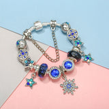 Crystal Stars Charm Beads Pendants DIY Snake Chain Charm Bracelet For Women