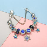 Crystal Stars Charm Beads Pendants DIY Snake Chain Charm Bracelet For Women
