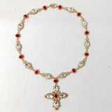 Crystal Choker Cross Necklace Women Party Jewelry