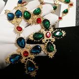 Crystal Choker Cross Necklace Women Party Jewelry
