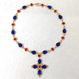 Crystal Choker Cross Necklace Women Party Jewelry