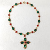 Crystal Choker Cross Necklace Women Party Jewelry