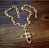 Crystal Choker Cross Necklace Women Party Jewelry