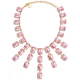 Crystal Tassel Square Pendant Necklaces