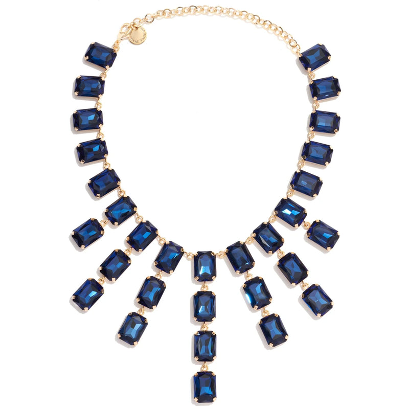 Crystal Tassel Square Pendant Necklaces