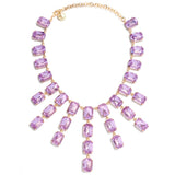 Crystal Tassel Square Pendant Necklaces
