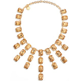 Crystal Tassel Square Pendant Necklaces